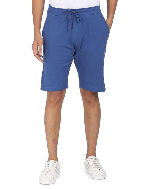 blue mid rise solid short - 19258402 - Very Small Image - 1