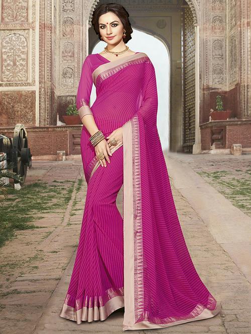 self design printed saree with blouse - 19258456 - Very Small Image - 1