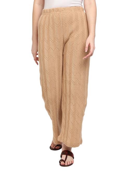 beige self design palazzo - 19260915 - Very Small Image - 1