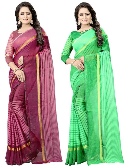 women's saree combo - 19261079 - Very Small Image - 1
