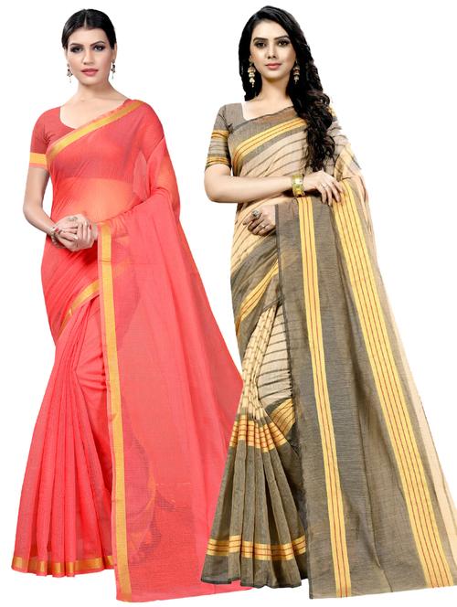 women's saree combo - 19261707 - Very Small Image - 1