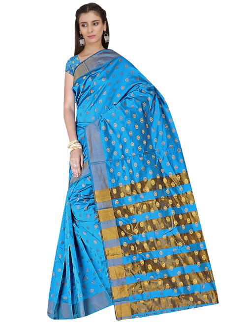self design bhagalpuri saree with blouse - 19261917 - Very Small Image - 1