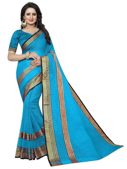 contrast bordered woven saree - 19262031 - Very Small Image - 1