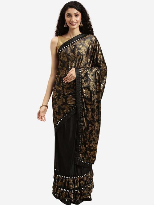 printed bollywood saree with blouse - 19262150 - Very Small Image - 1