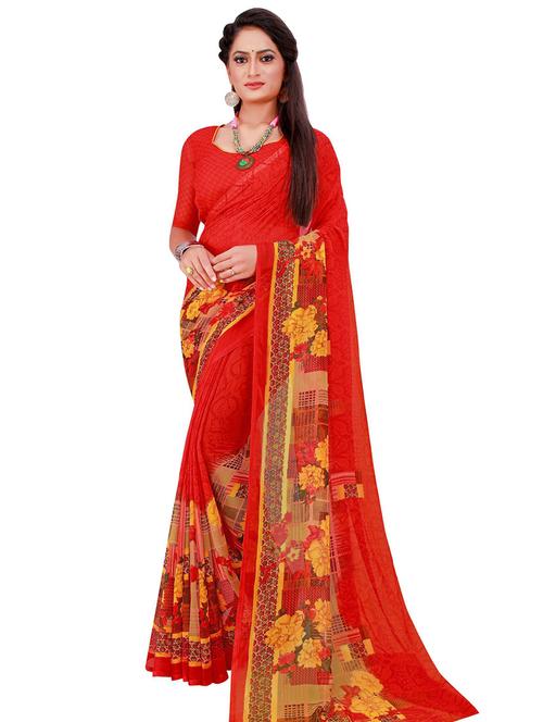 printed bollywood saree with blouse - 19263325 - Very Small Image - 1