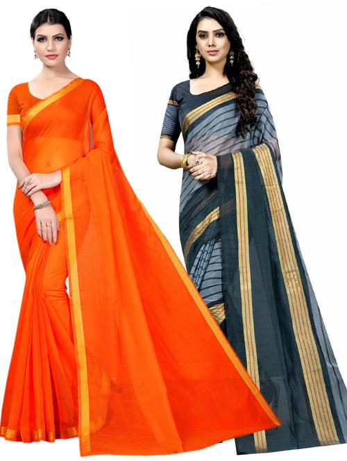 women's saree combo - 19264103 - Very Small Image - 1