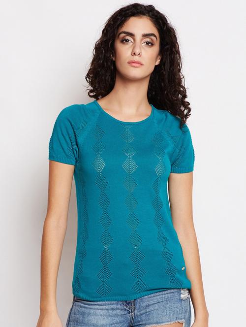 women's straight round neck top - 19264508 - Very Small Image - 1