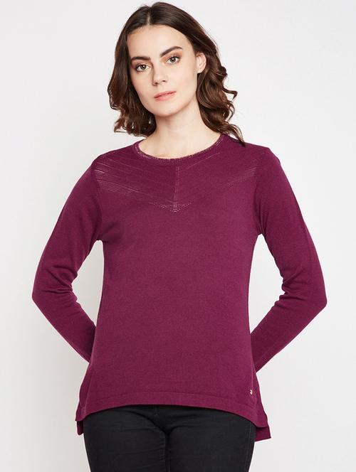 women's straight round neck top - 19264514 - Very Small Image - 1