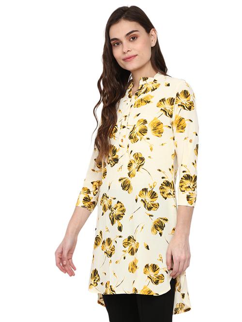 yellow printed regular tunic - 19267848 - Very Small Image - 1