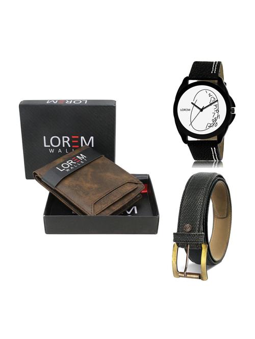 belt, wallet & watch gift combo - 19270204 - Very Small Image - 1