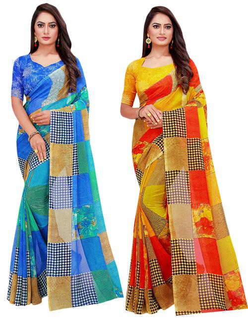 women's saree combo with blouse - 19280737 - Very Small Image - 1