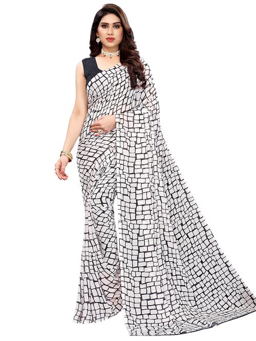 women printed casual wear saree with blouse - 19283627 - Very Small Image - 1