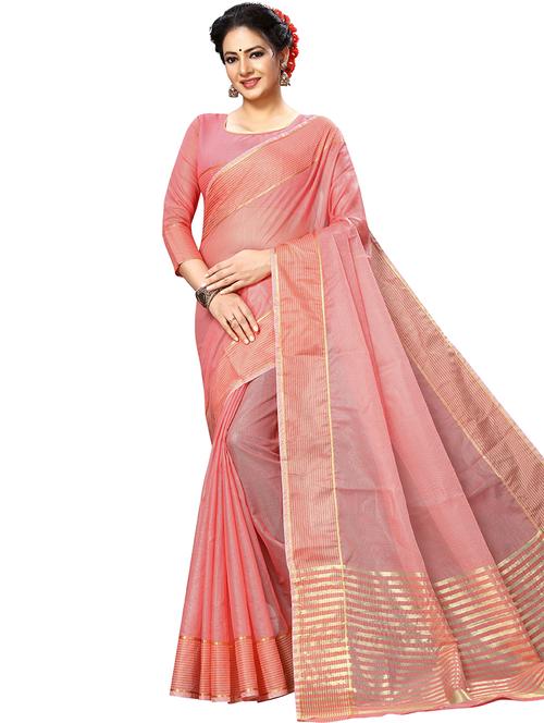 women's printed peach colored saree - 19283689 - Very Small Image - 1