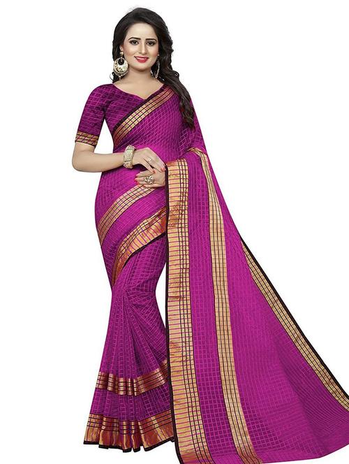 women's self design purple colored saree with blouse - 19283724 - Very Small Image - 1