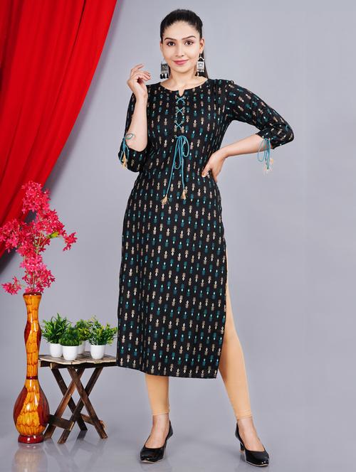 printed straight kurta - 19283854 - Very Small Image - 1
