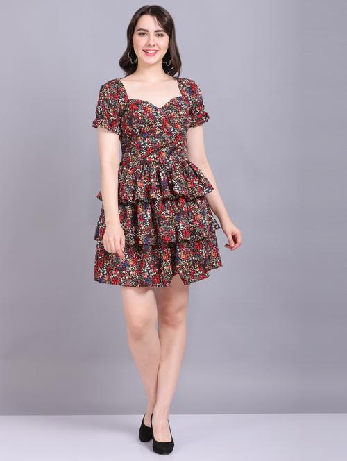 women printed fit & flare dress - 19285408 - Very Small Image - 1