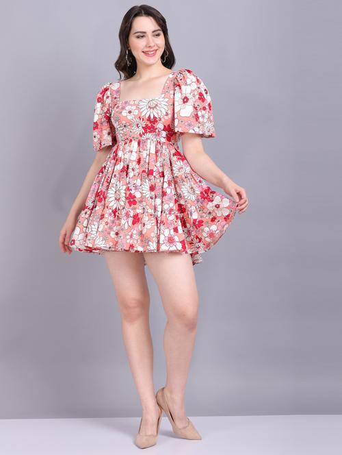 women's fit & flare floral dress - 19285411 - Very Small Image - 1