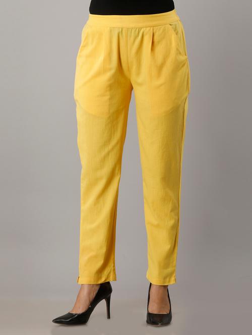 women solid mid rise cigarette pants  - 19285616 - Very Small Image - 1