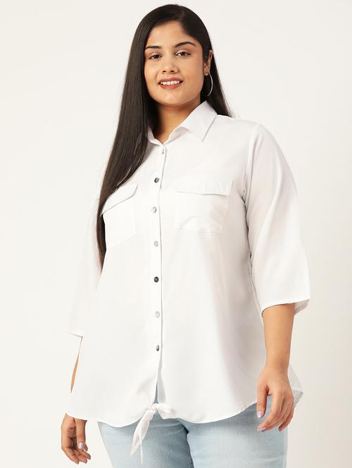 white solid shirt - 19286143 - Very Small Image - 1