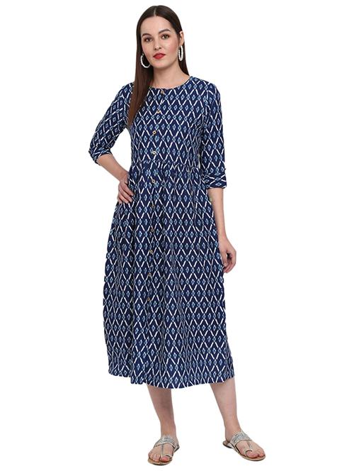 blue printed  ethnic dress - 19286912 - Very Small Image - 1
