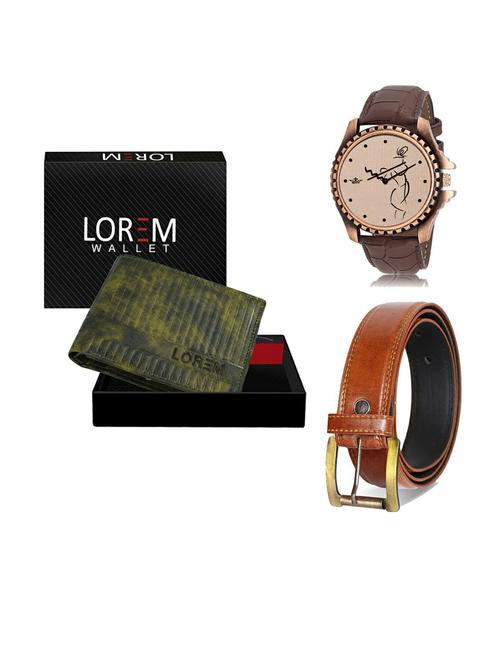 belt, wallet & watch gift combo - 19290135 - Very Small Image - 1