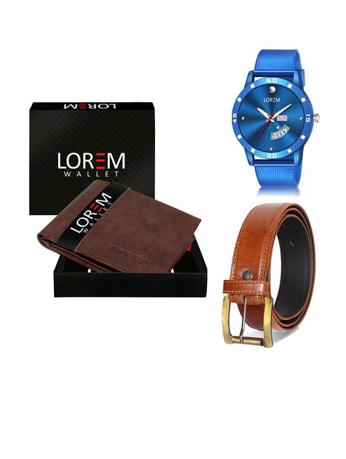 belt, wallet & watch gift combo - 19290522 - Very Small Image - 1