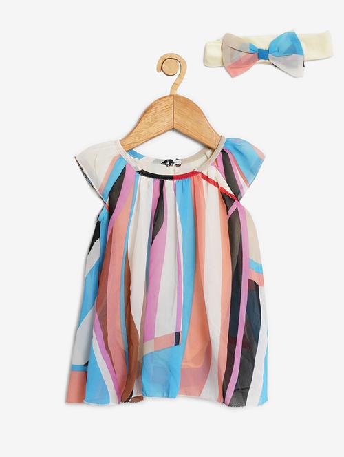 girls round neck cap sleeve frock - 19293391 - Very Small Image - 1