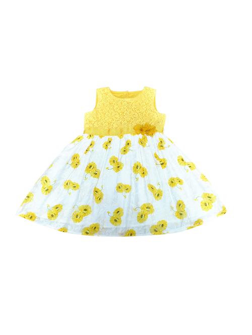 yellow printed flared frock - 19293466 - Very Small Image - 1