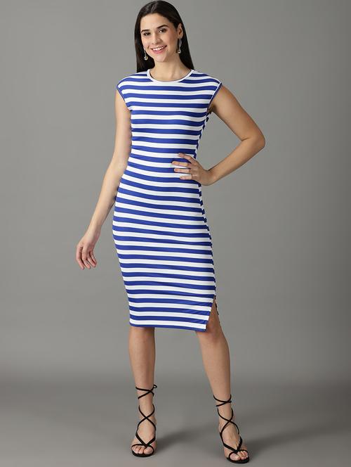 women's bodycon striped dress - 19294542 - Very Small Image - 1