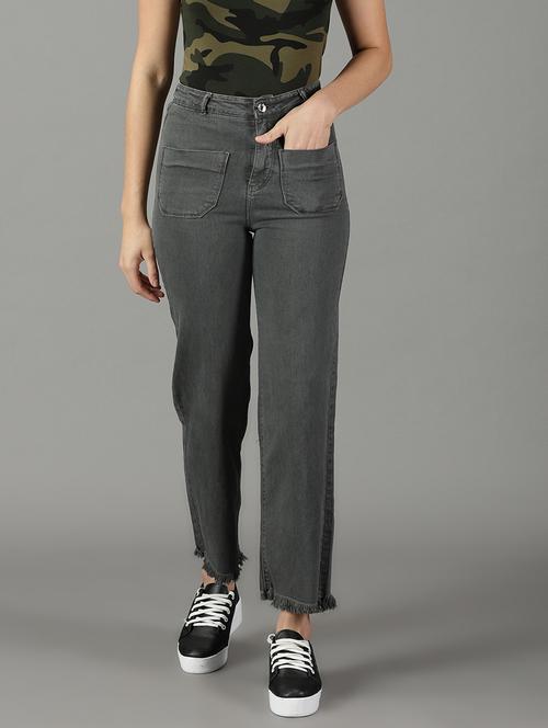 women's plain straight fit jeans - 19294633 - Very Small Image - 1