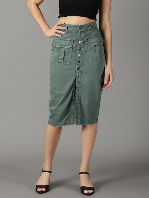 green denim pencil skirt - 19294828 - Very Small Image - 1