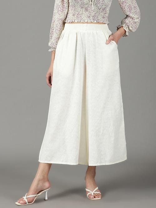 white self design trouser - 19295281 - Very Small Image - 1