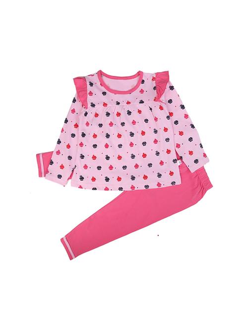 girls printed  round neck casual set - 19296371 - Very Small Image - 1