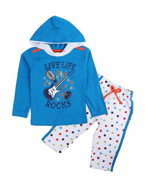 girls printed hooded neck casual set - 19296393 - Very Small Image - 1