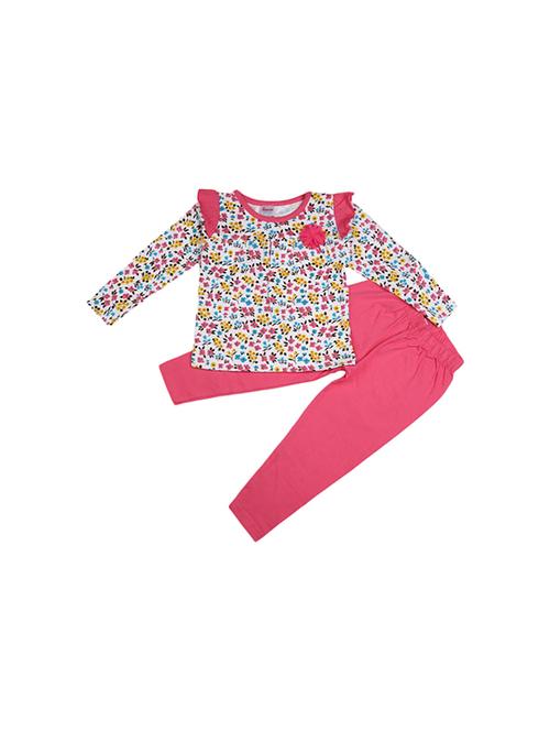 girls printed  round neck casual set - 19296558 - Very Small Image - 1