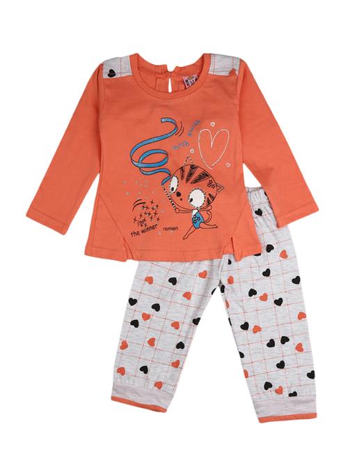 girls printed  round neck casual set  - 19296625 - Very Small Image - 1