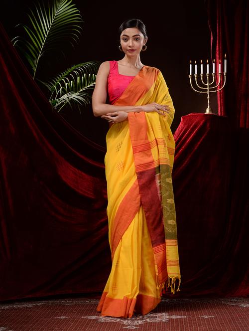 women's self design yellow colored saree - 19297432 - Very Small Image - 1