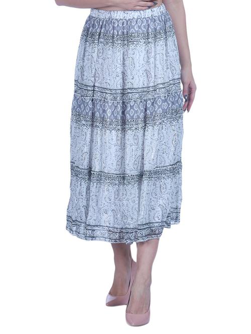 grey printed flared skirt - 19298320 - Very Small Image - 1
