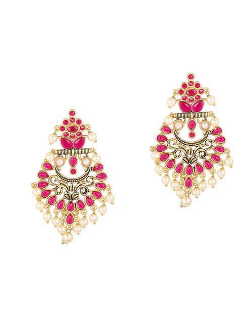 gold plated metal chandballi earring - 19299203 - Very Small Image - 1