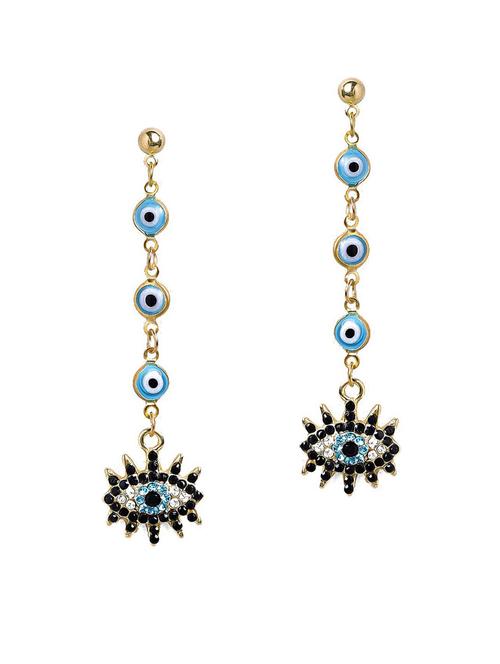 gold plated metal drop earring - 19299205 - Very Small Image - 1