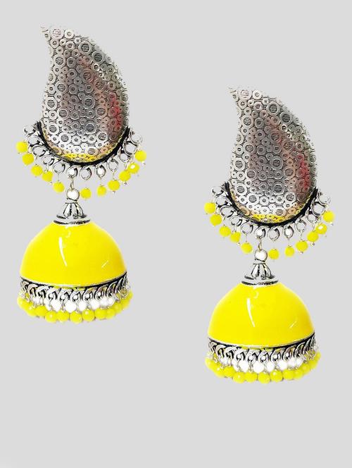gold plated metal jhumka earring - 19299214 - Very Small Image - 1