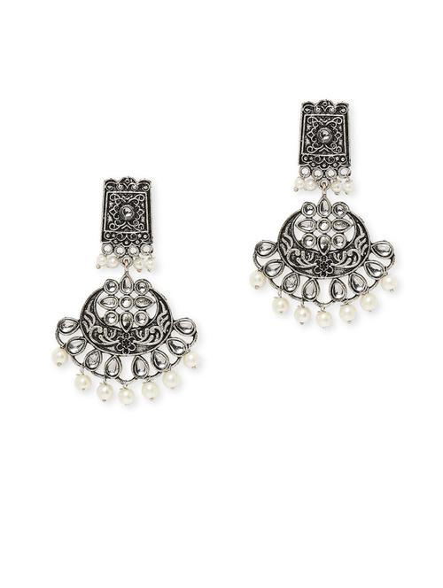 silver metal drop earring - 19299505 - Very Small Image - 1