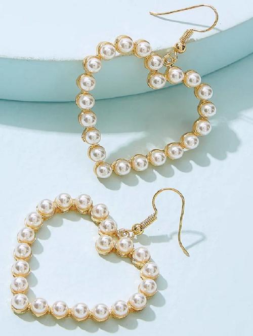 gold plated metal drop earring - 19299531 - Very Small Image - 1