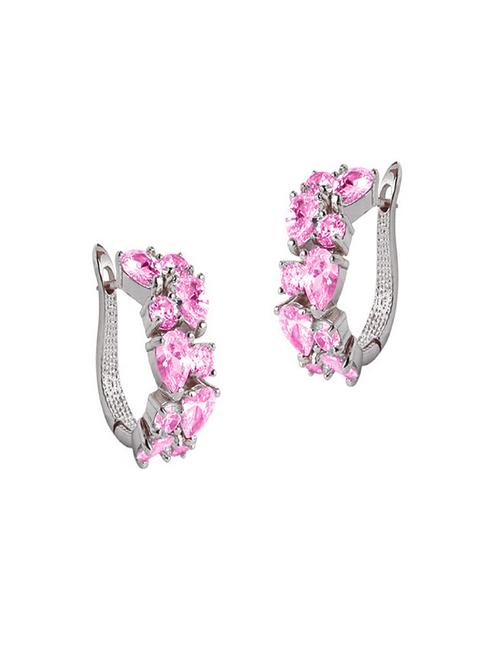 pink metal stud earring - 19299573 - Very Small Image - 1