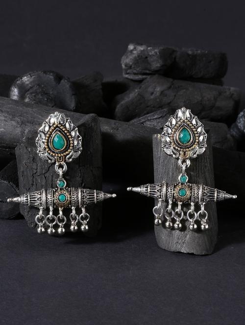 silver metal drop earring - 19299577 - Very Small Image - 1