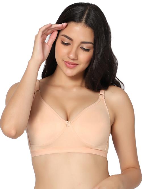 beige hosery tshirt bra - 19300331 - Very Small Image - 1