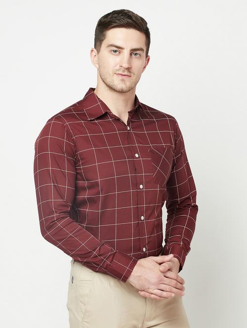 brown cotton casual shirt - 19300337 - Very Small Image - 1