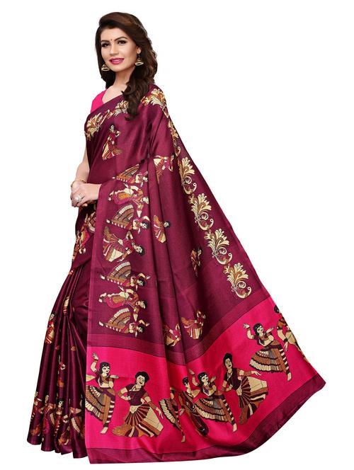 contrast border printed saree - 19300570 - Very Small Image - 1