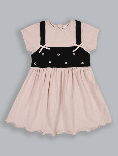 girls round neck short sleeves frock - 19302469 - Very Small Image - 1