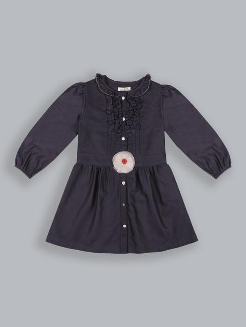 girls peter pan neck long sleeves frock - 19302511 - Very Small Image - 1